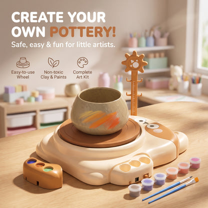 Kids Air Dry Clay Pottery Wheel Kit