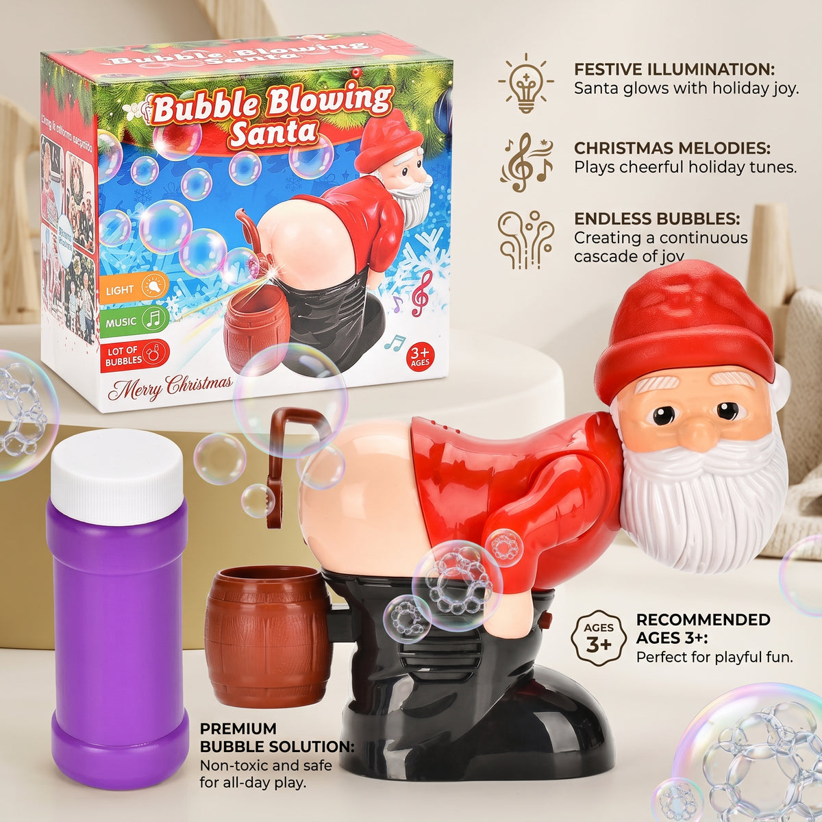 Electric Santa Bubble Blower Toy with Music