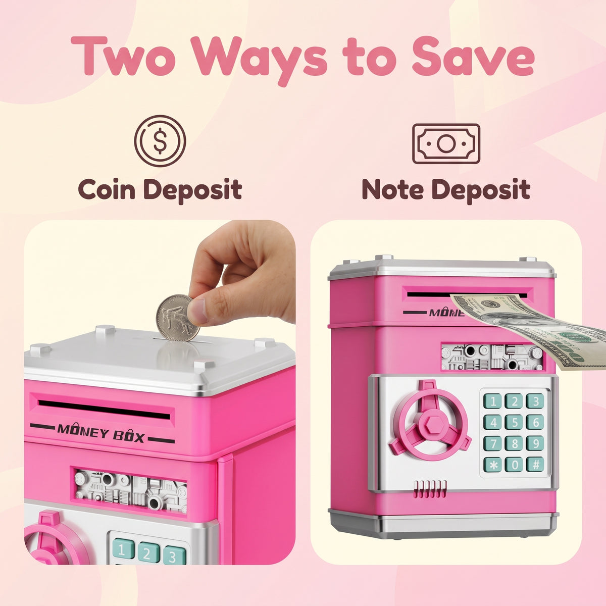 Kids Electronic Password Piggy Bank – Mini ATM Money Saving Box