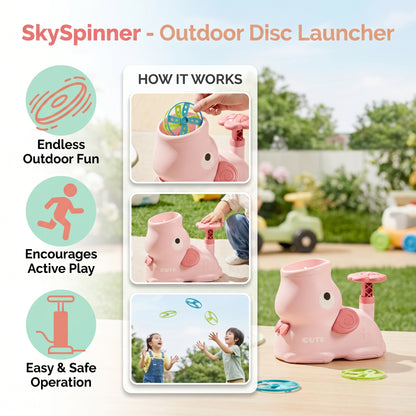 SkySpinner – Elephant Flying Disc Launcher Toy for Kids