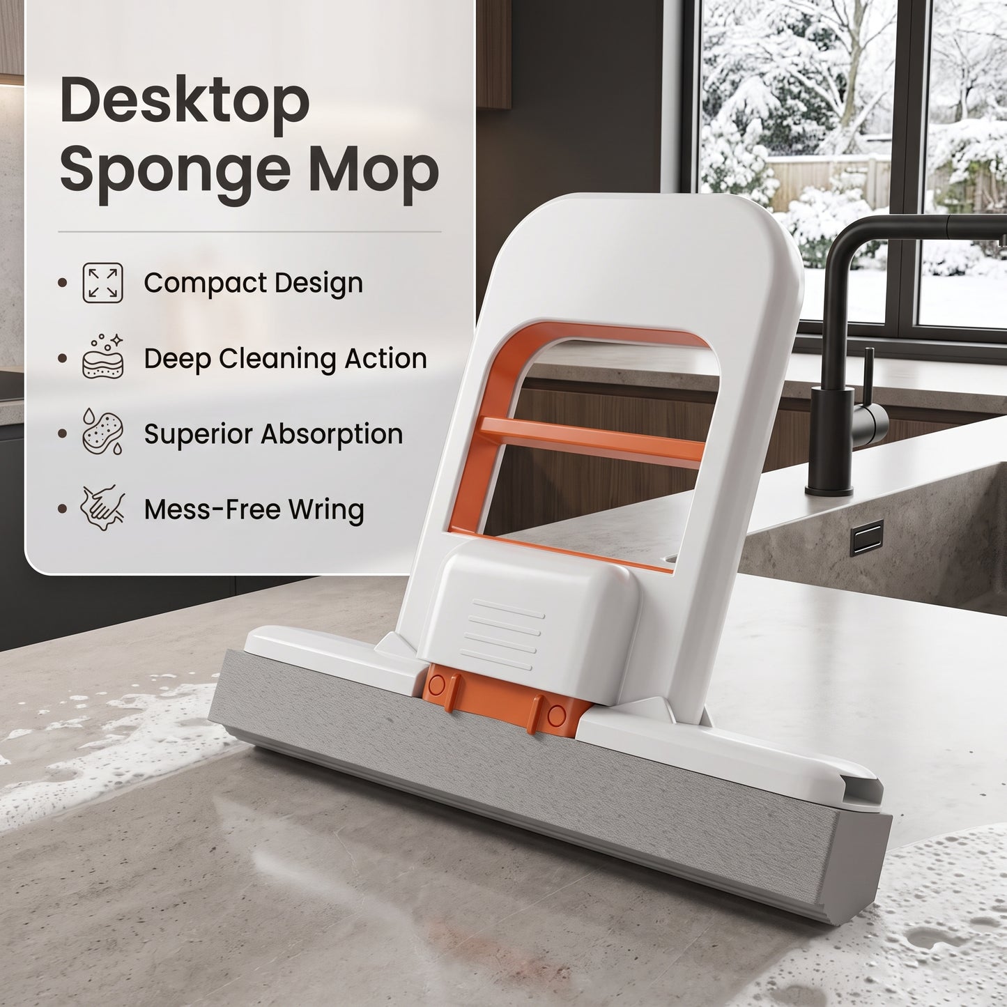 Foldable Mini Sponge Mop for Quick Cleaning