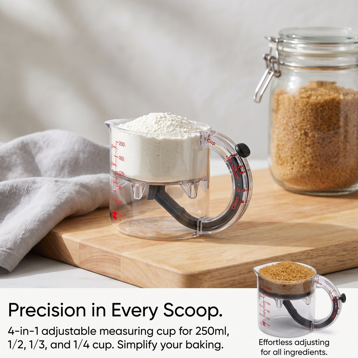 2-in-1 Adjustable Measuring Cup