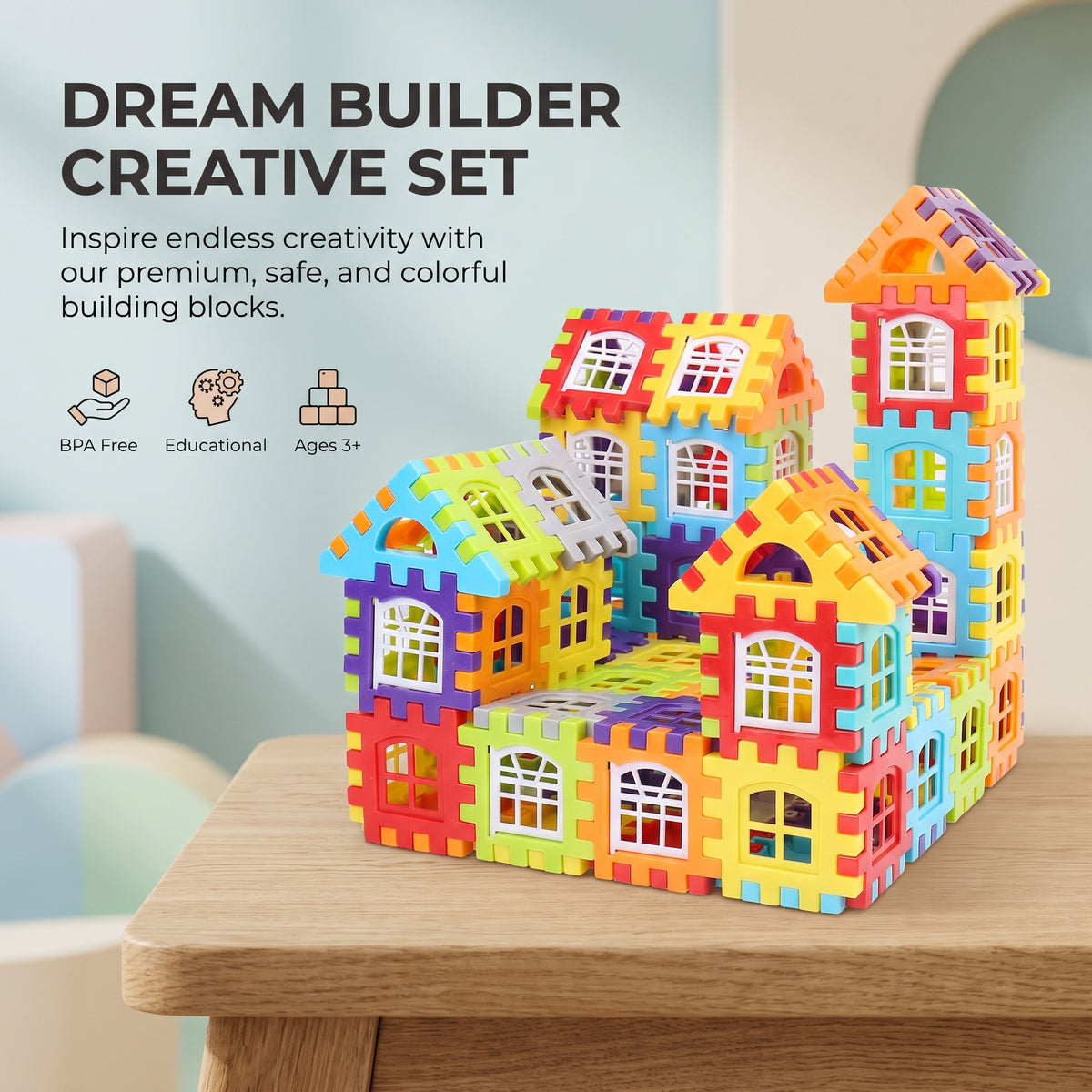 Creative Interlocking Building Blocks Set for Kids