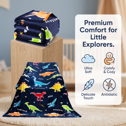 Glow in the Dark Dinosaur Blanket for Kids