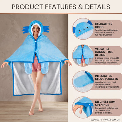 Axolotl Wearable Hooded Blanket