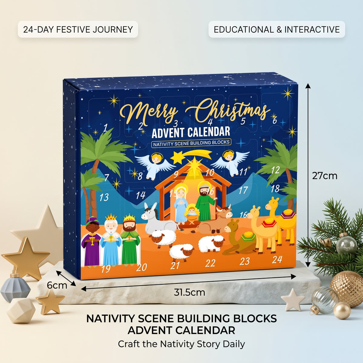 Christmas Nativity Building Blocks Advent Calendar for Kids