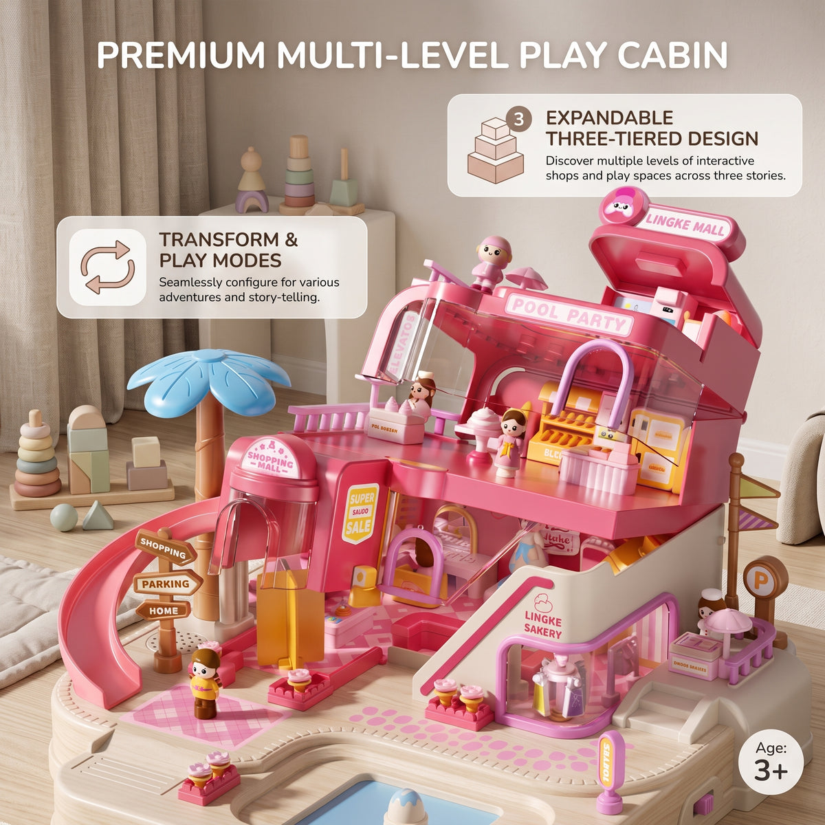 Mega Magnetic City Centre Mall Play Set for Kids
