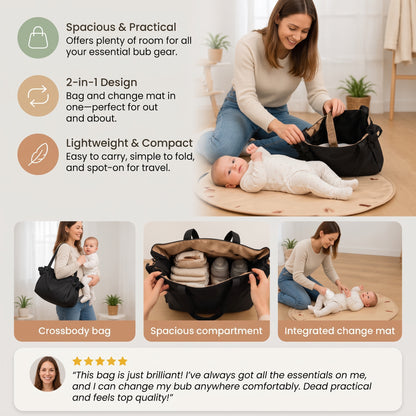 2-in-1 Foldable Baby Changing Bag & Travel Mat