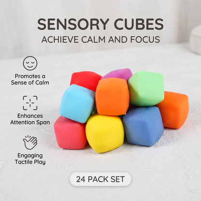 24 Pack Slow Rising Squishy Stress Cubes for Kids