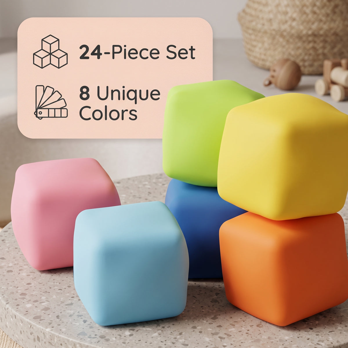 24 Pack Slow Rising Squishy Stress Cubes for Kids