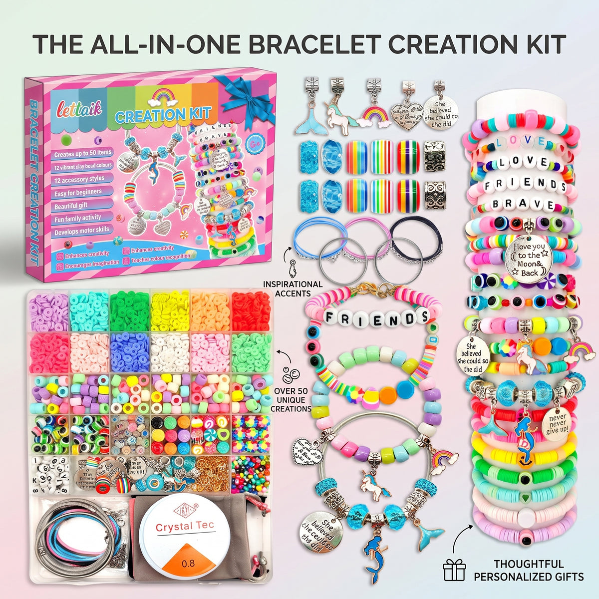 3400-Piece DIY Bracelet Making Kit for Kids