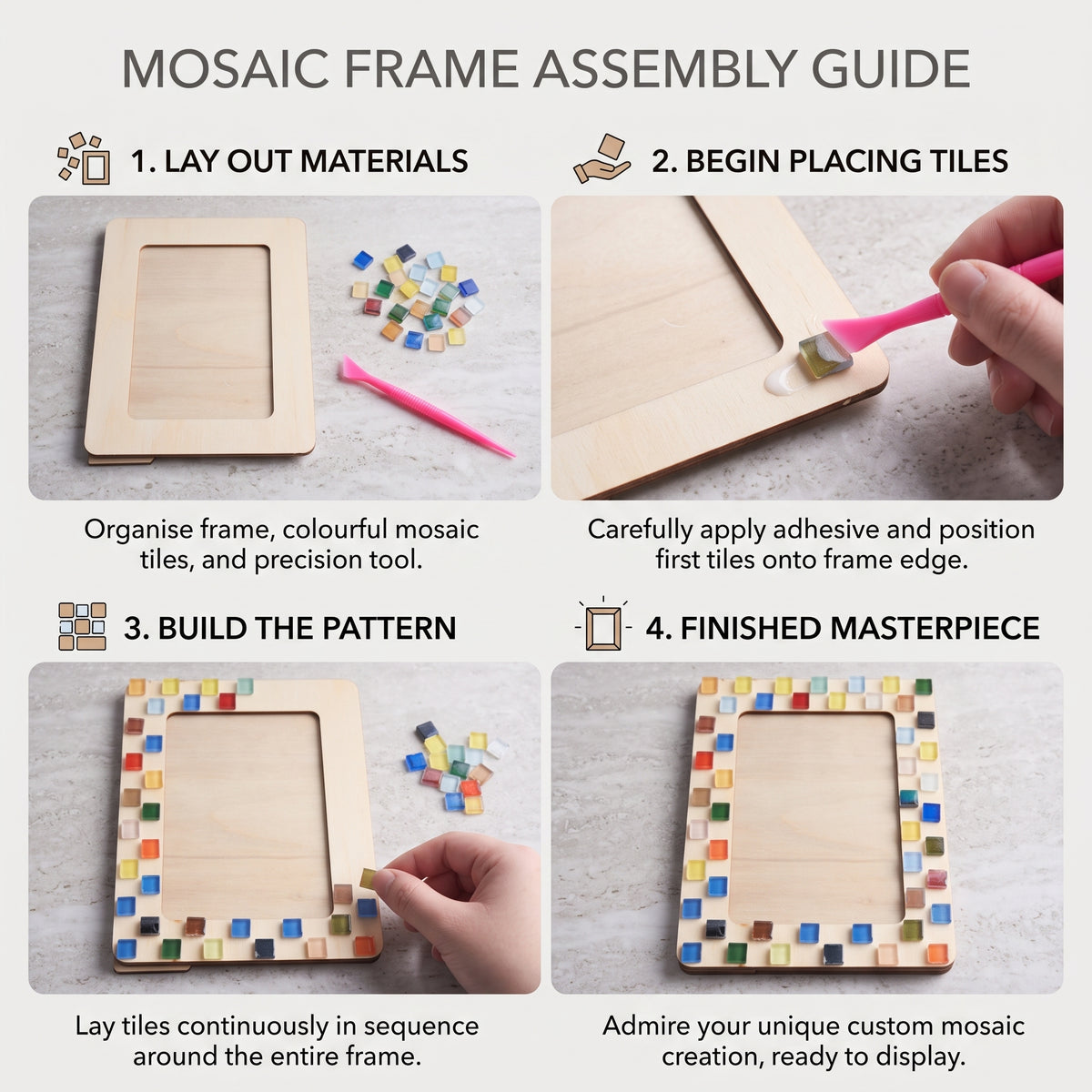 DIY Mosaic Photo Frame Craft Kit for Kids