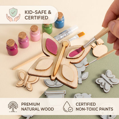 12-Piece DIY Wooden Magnet Painting Kit for Kids