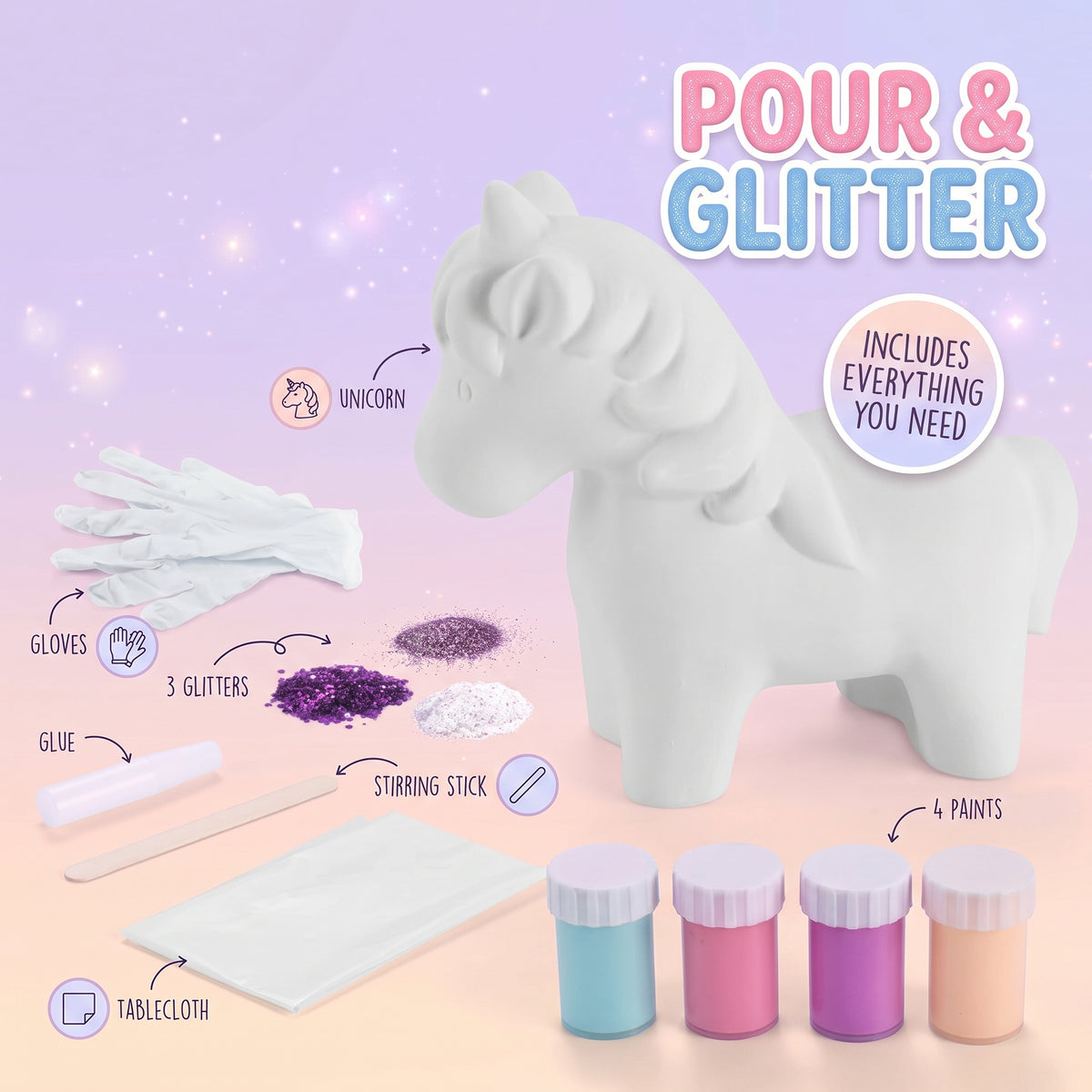 Unicorn Paint Pouring Art Kit for Kids
