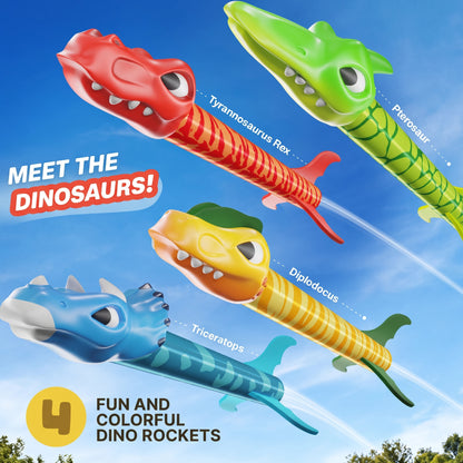 Dinosaur Rocket Launcher Toy for Kids – Outdoor Stomp Rocket Set