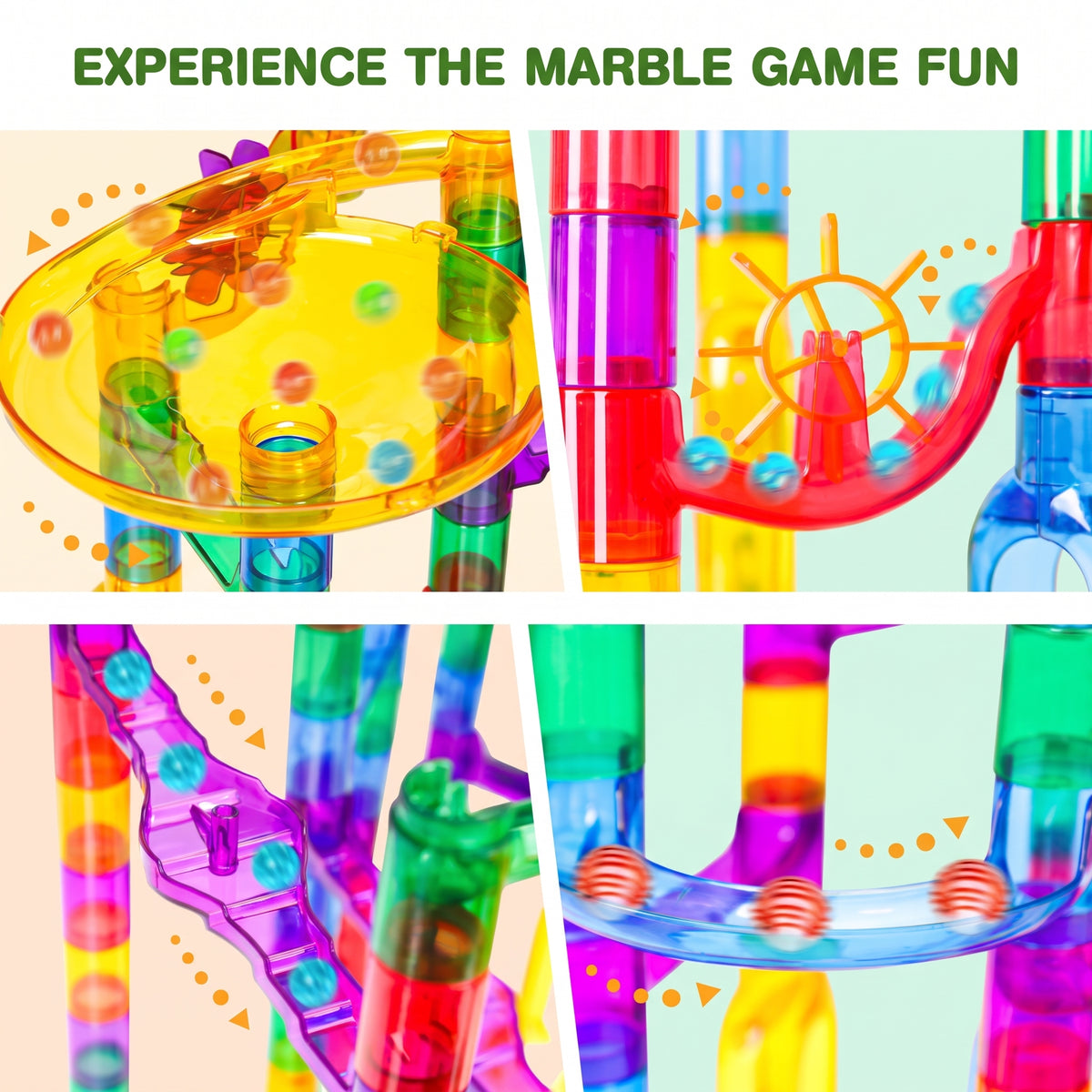 132 Piece Marble Run Building Set for Kids – STEM Race Track Toy