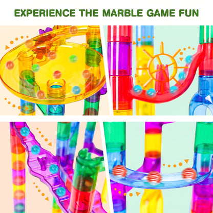 132 Piece Marble Run Building Set for Kids – STEM Race Track Toy