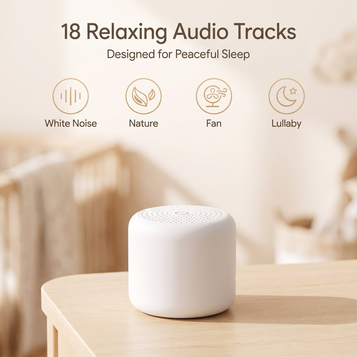 Portable White Noise Machine with 18 Soothing Sounds