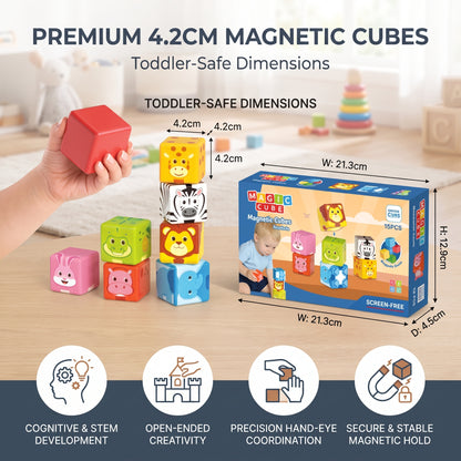 Safari Animal Magnetic Building Cubes