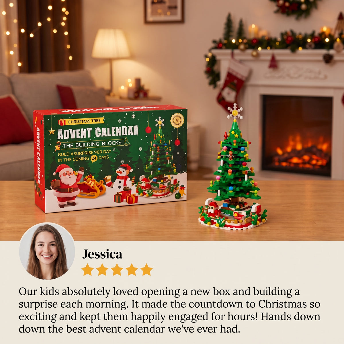 Christmas Tree Building Blocks Advent Calendar for Kids