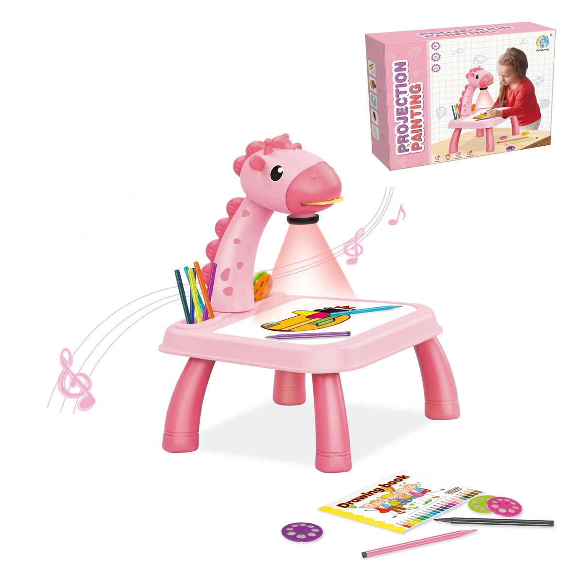 Kids Dinosaur Drawing Projector Table