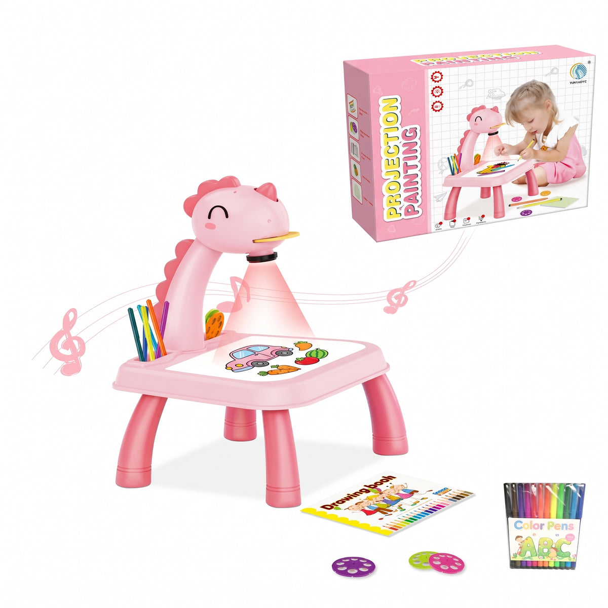 Kids Dinosaur Drawing Projector Table