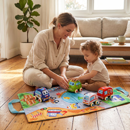 Pull Back Vehicle Plush Toy