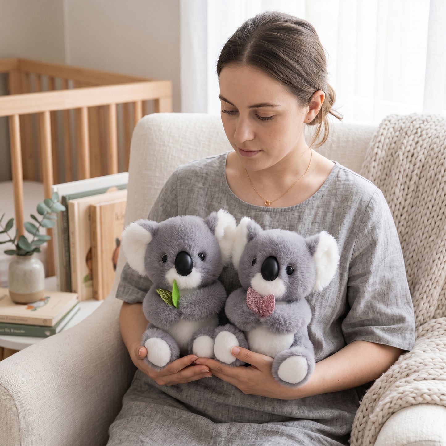Koala Plush Toy with Leaf