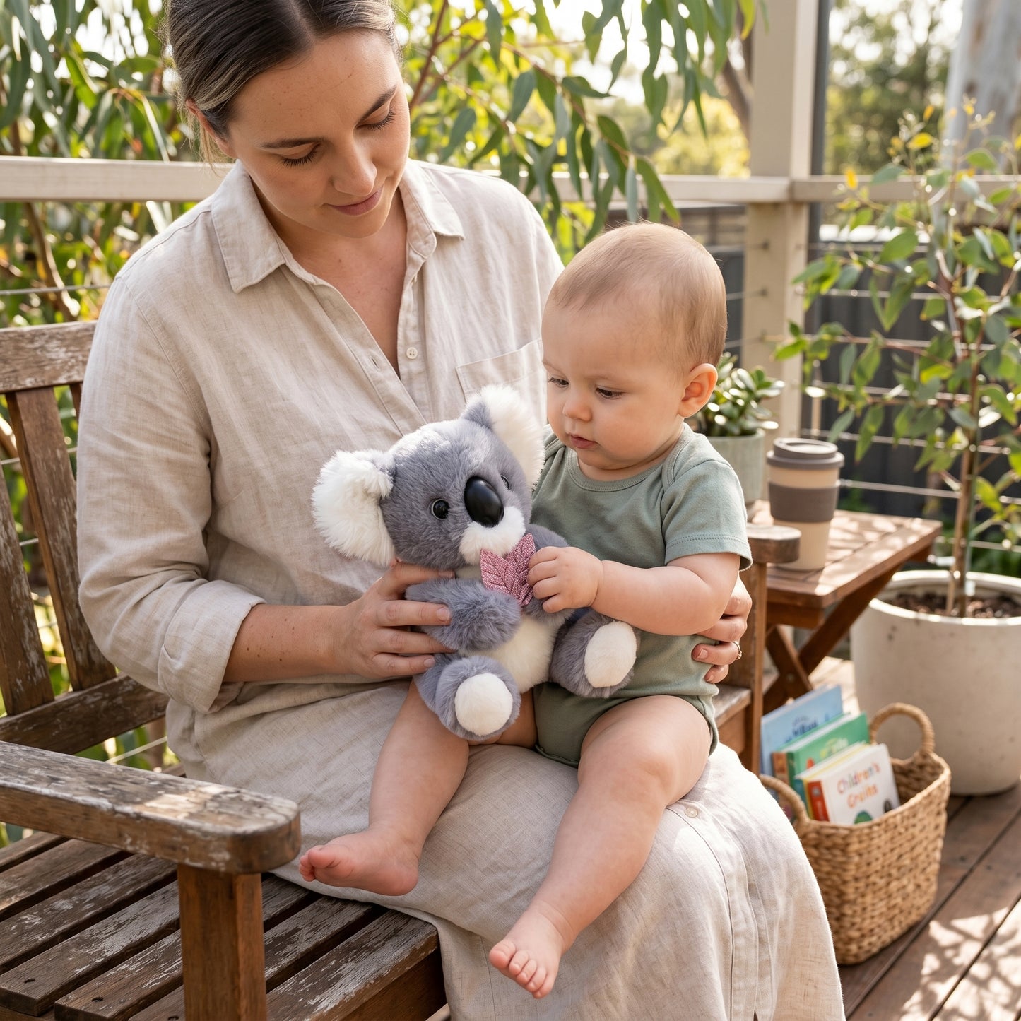 Koala Plush Toy with Leaf