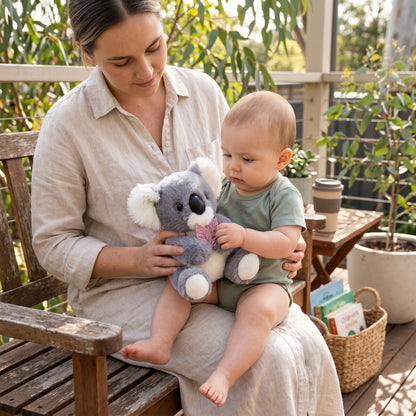Koala Plush Toy with Leaf