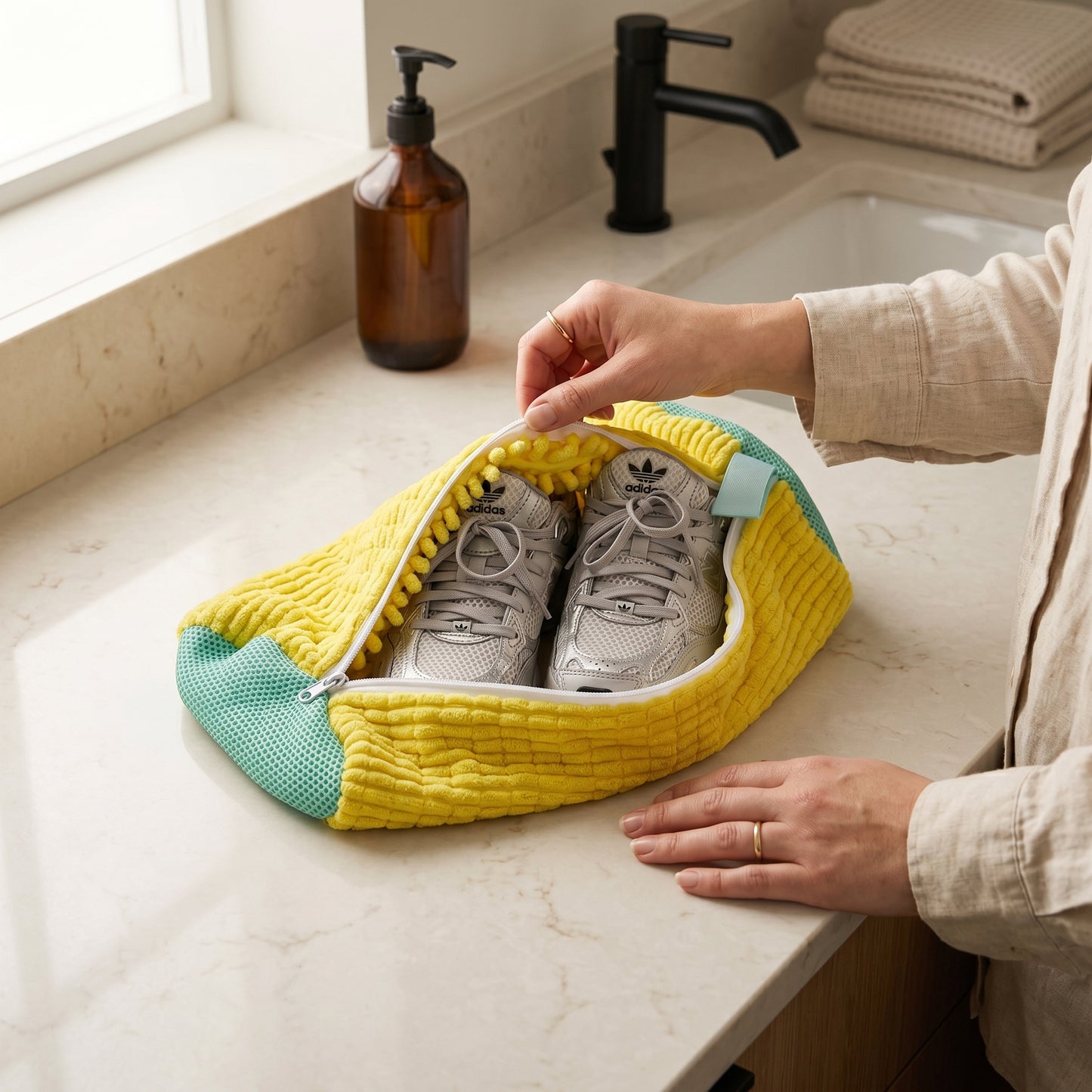 Chenille Shoe Washing Bags