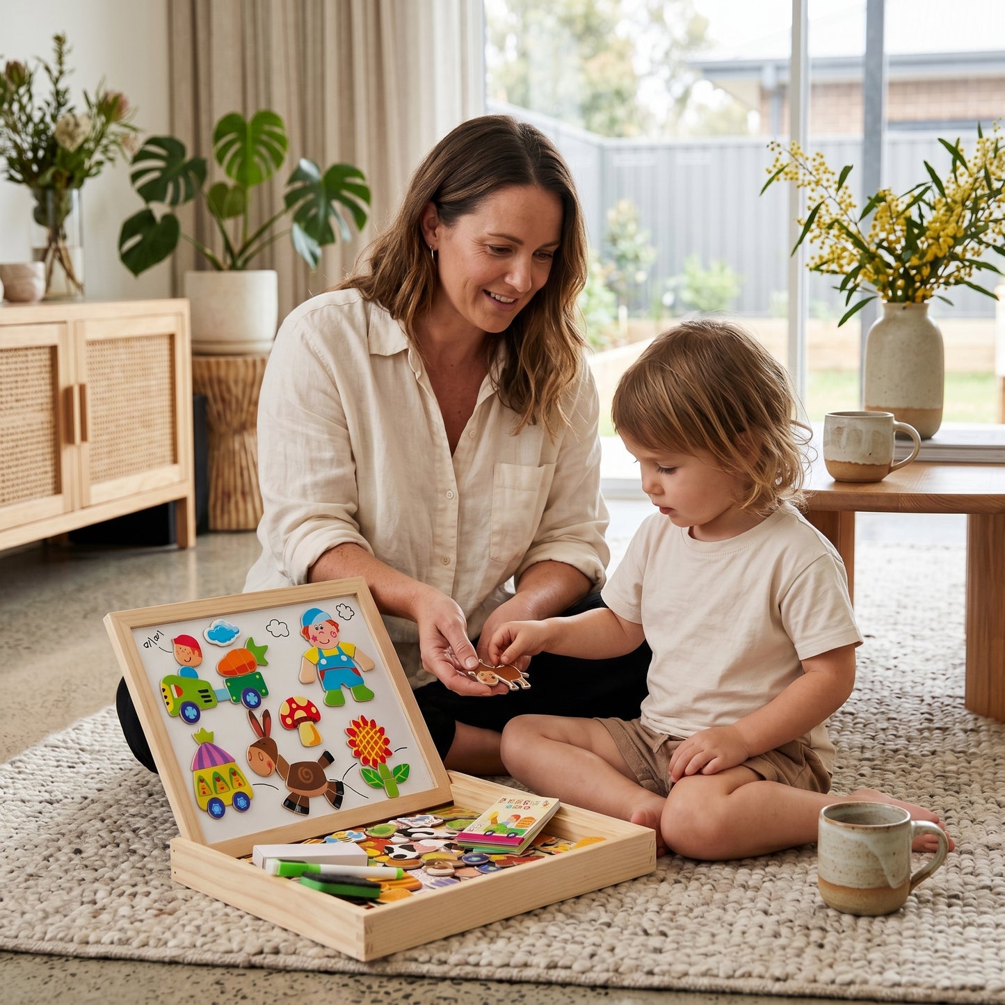 Montessori 2-in-1 Magnetic Drawing Board for Kids