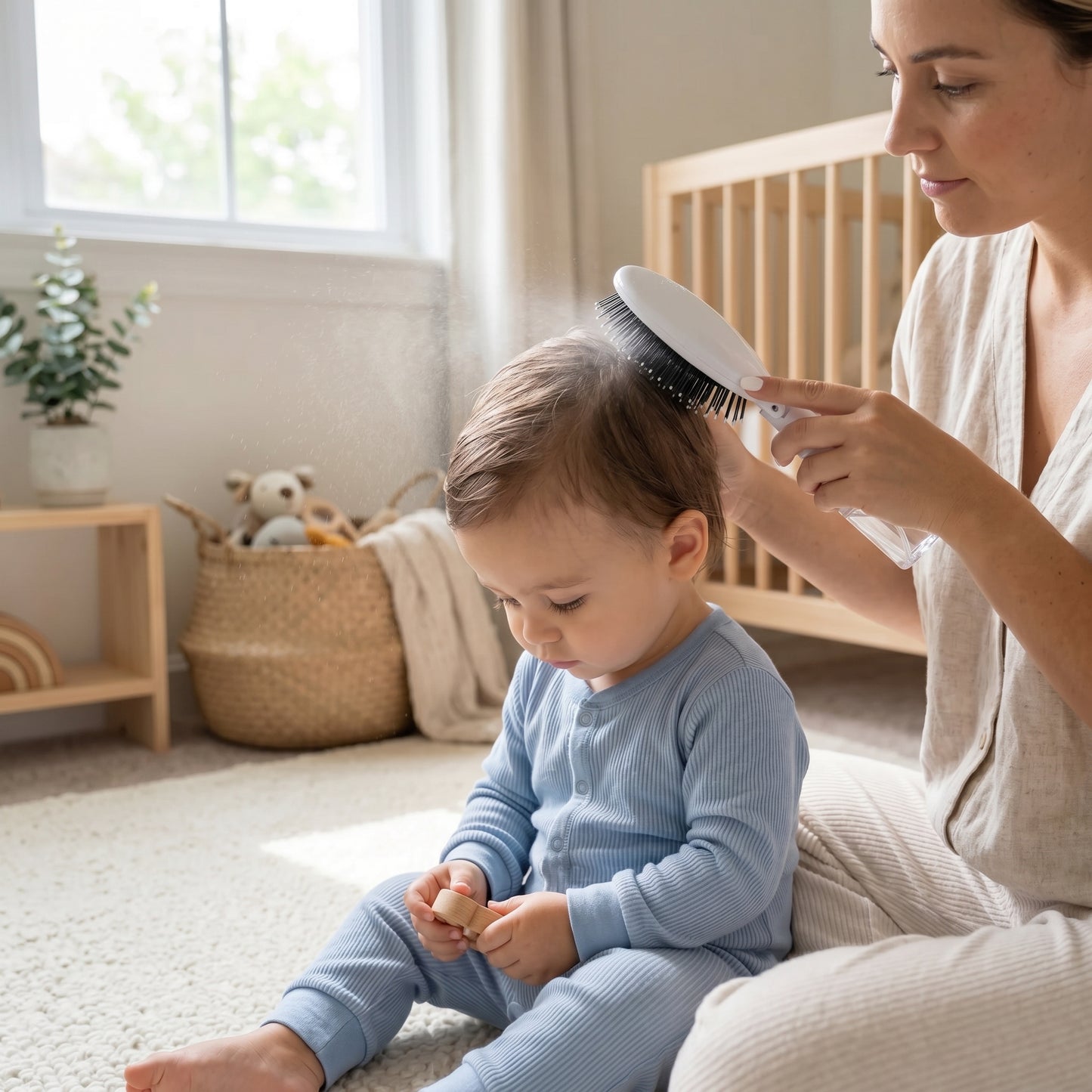 Kids Spray Hair Brush for Easy Detangling