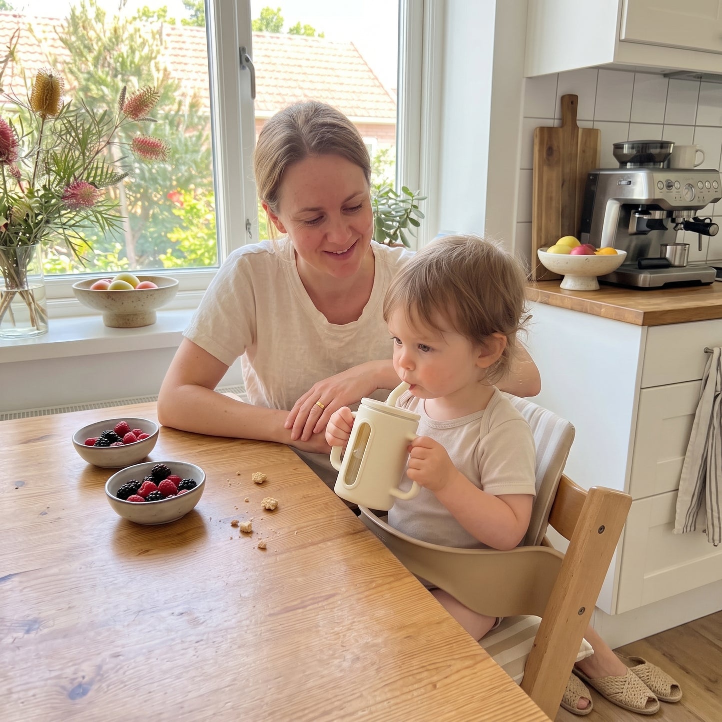 Toddler Silicone Straw Cup with Handles