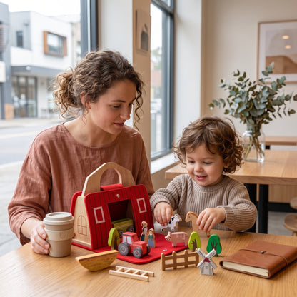 Wooden Travel Farm Play Set