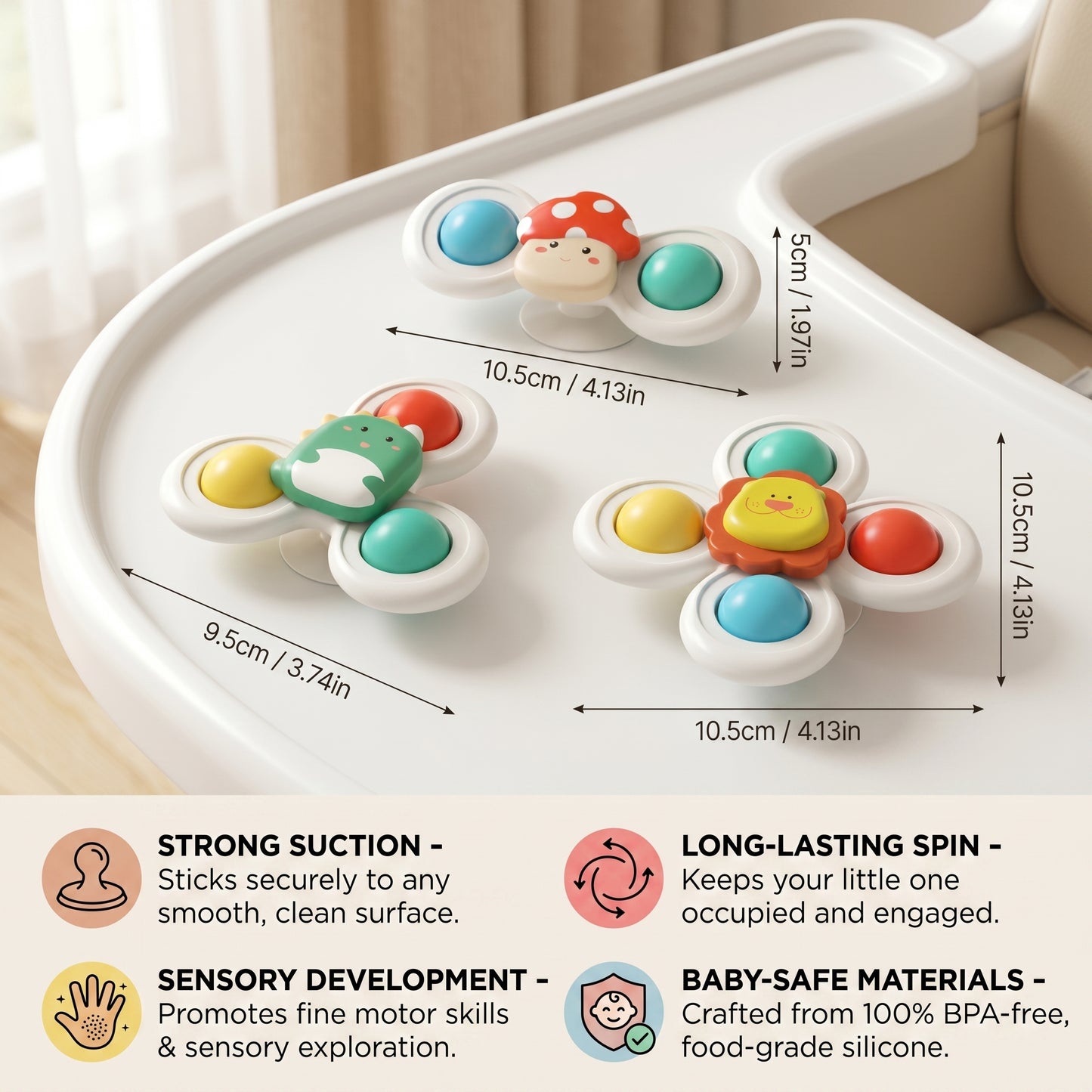 Bath Time Spinner Toy (3 Pcs)