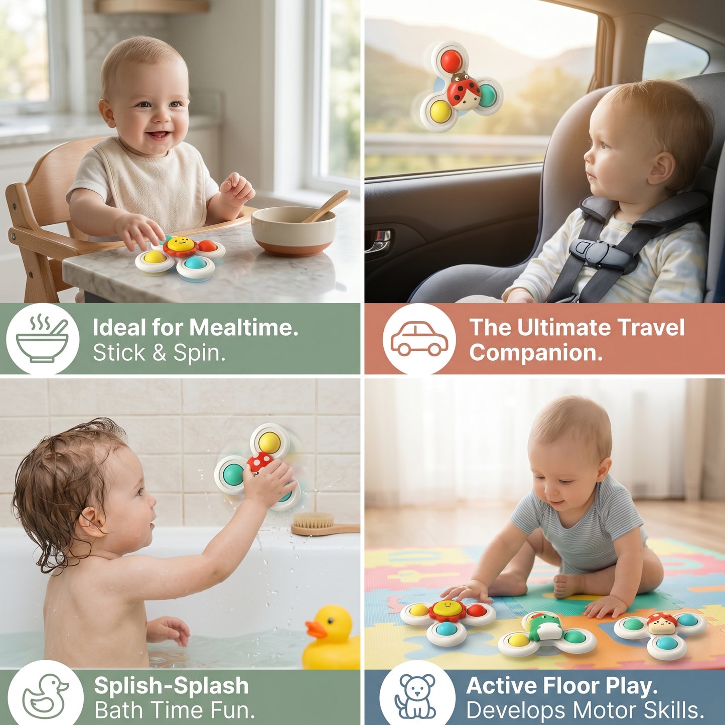 Bath Time Spinner Toy (3 Pcs)