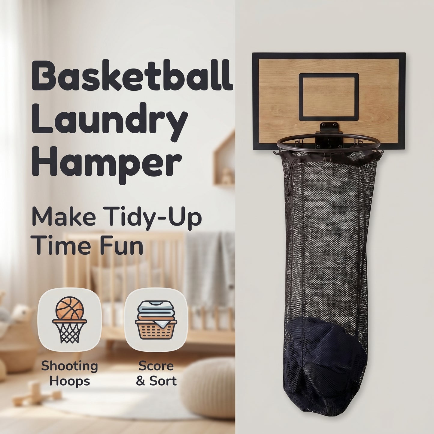 Basketball Hoop Laundry Hamper