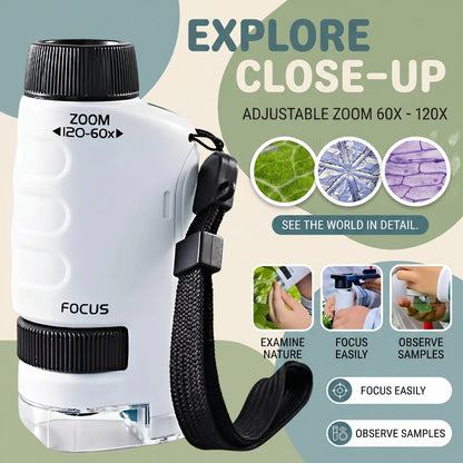 Kids Pocket Microscope with LED Light