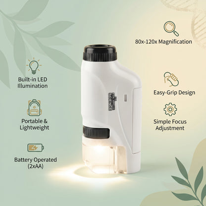 Kids Pocket Microscope with LED Light