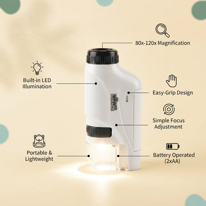 Kids Pocket Microscope with LED Light