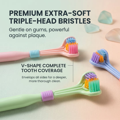 Triple Head Kids Toothbrush