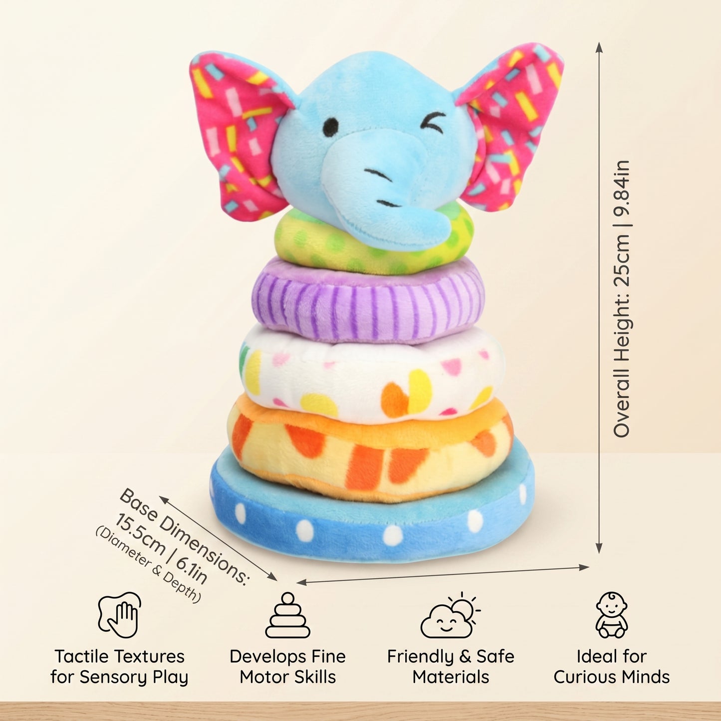 Rainbow Stacking Plush Toy