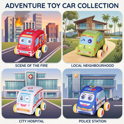 Pull Back Vehicle Plush Toy