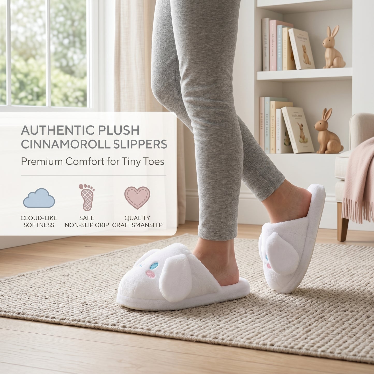 Moving Ear Bunny Slippers