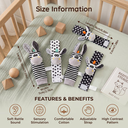 Baby Rattle Wrist and Sock Set