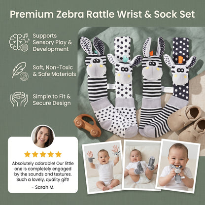 Baby Rattle Wrist and Sock Set