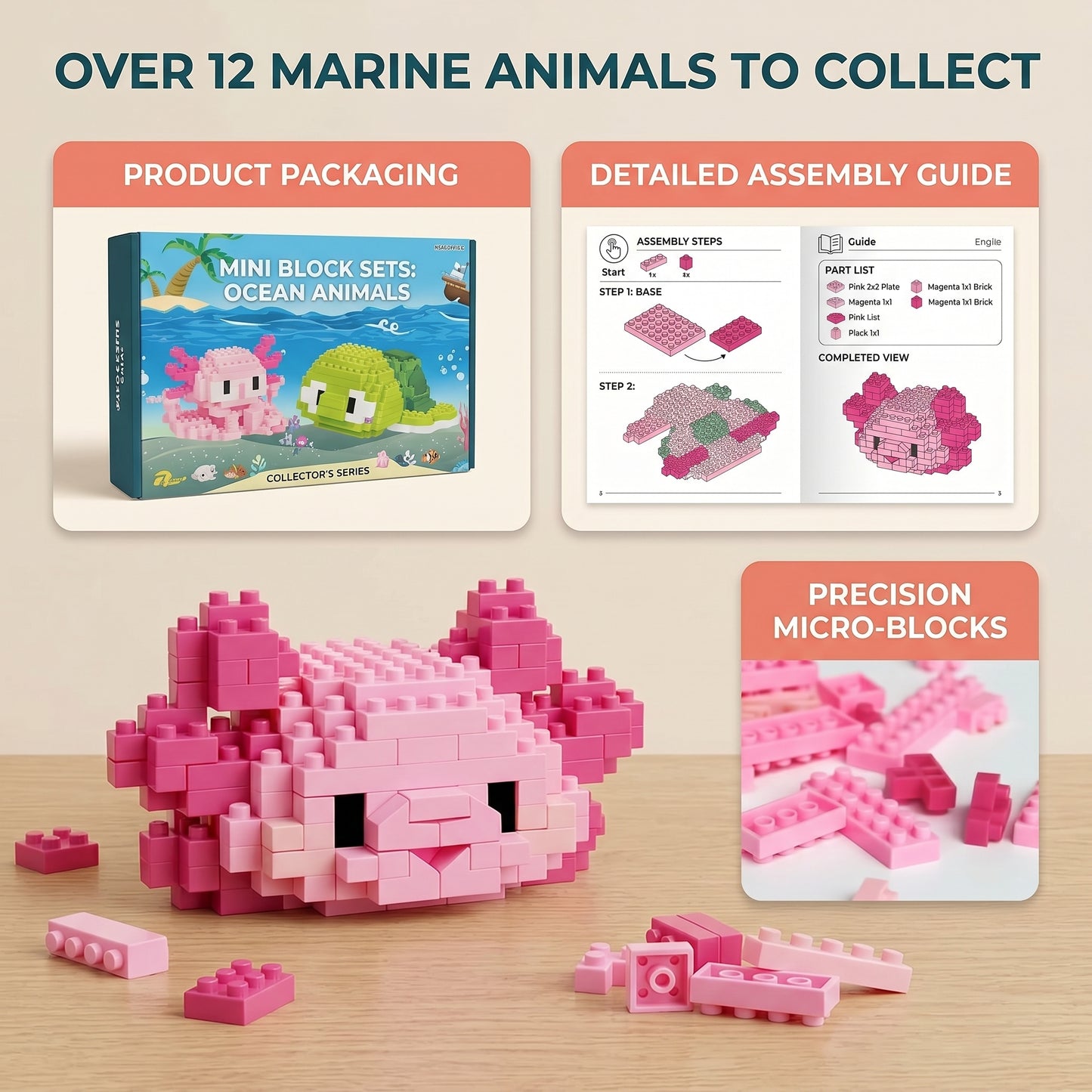 Sea Animal Micro Bricks Set