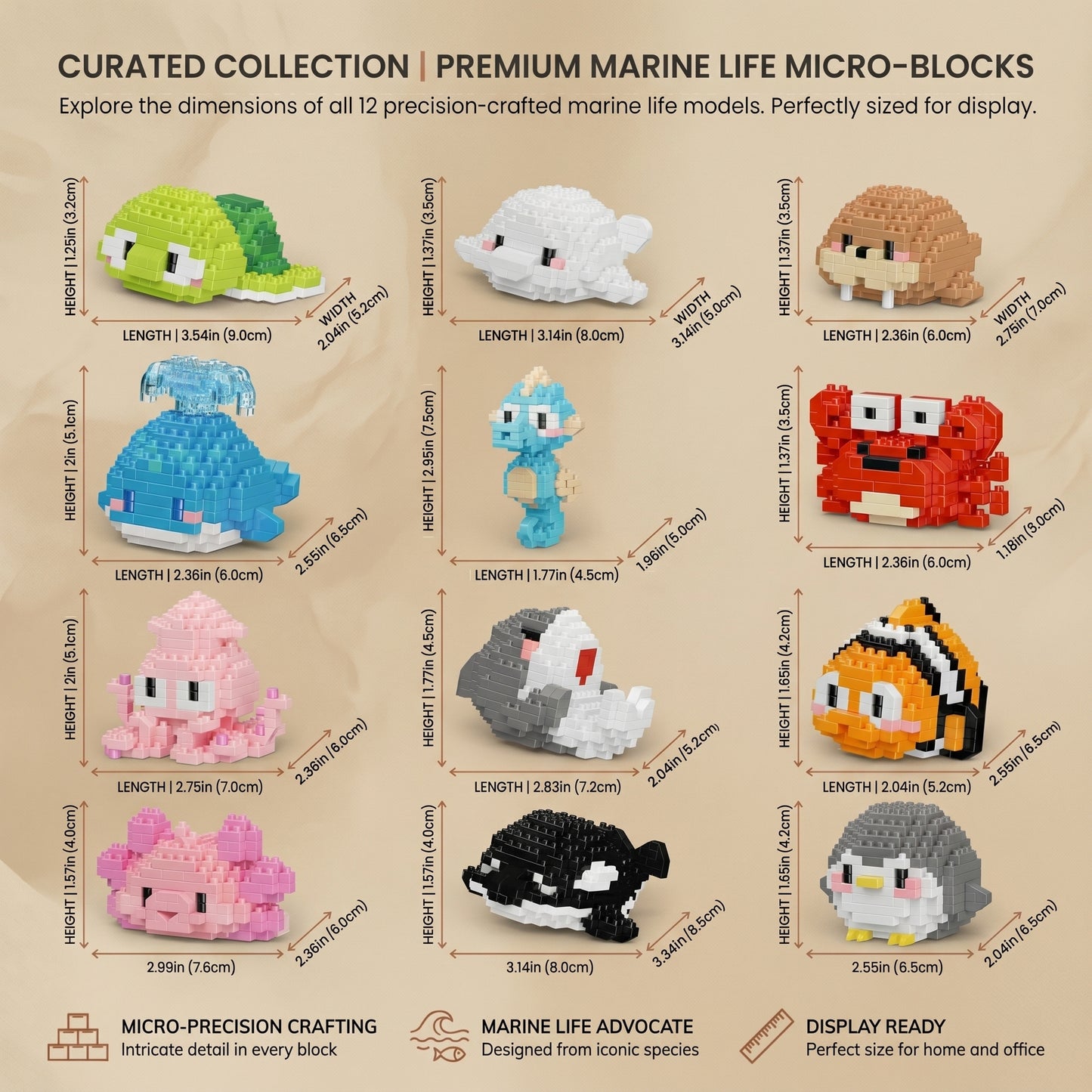 Sea Animal Micro Bricks Set