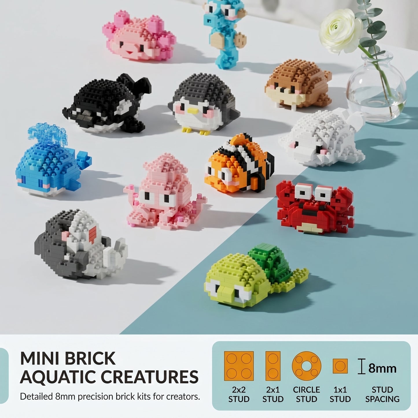 Sea Animal Micro Bricks Set